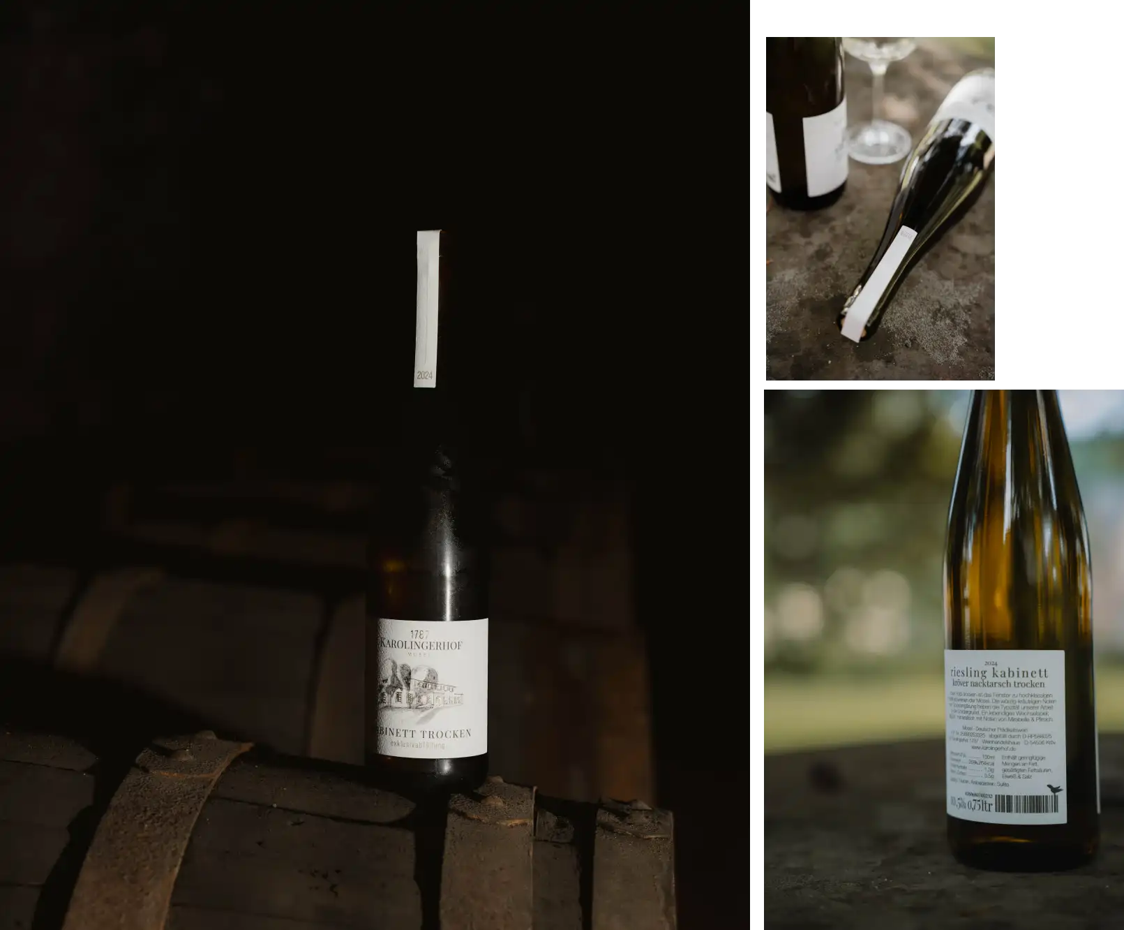 drei Weine aus dem Karolingerhof - von Riesling kröver Nackatrsch über Sauvignon Blanc aus dem Holzfass