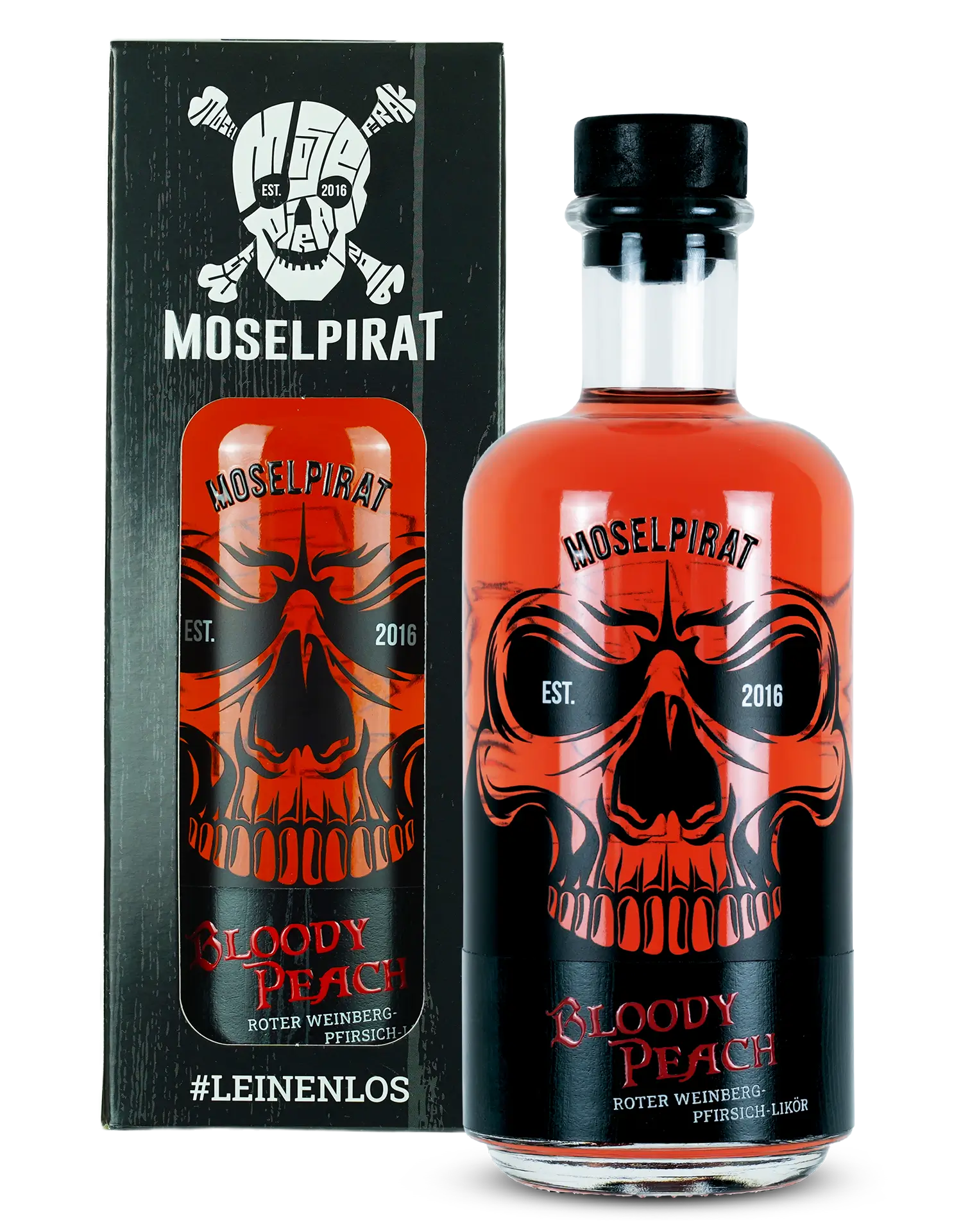 Moselpirat Bloody Peach Likör aus rotem Weinbergpfirsich