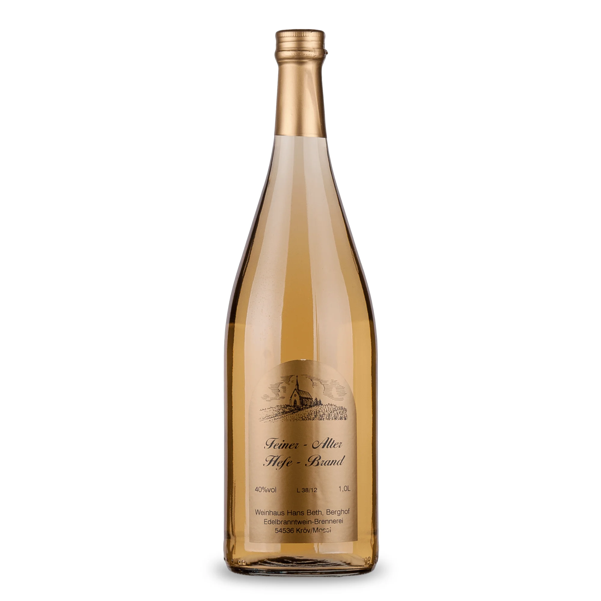 Produktabbildung: Flasche Alter Hefe Feinbrand | 1 Liter, Edelbrand & Spirituose aus der hauseigenen Brennerei, Weinhaus Beth an der Mosel